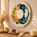 Sun Moon Sacred Space Custom Name Wall Clock — personalized with a custom name