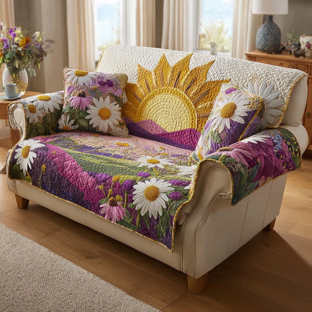 Radiant Bloom Sofa Cover
