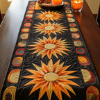 Orange Sunflowers on Black Table Runner