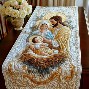 Holy Family with Baby in Manger Table Runner - Made to Order