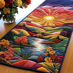 Sunset Landscape with Winding River Table Runner