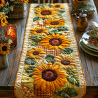 Sunflowers on Plaid Border Table Runner