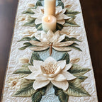 White Magnolia with Dragonfly Table Runner
