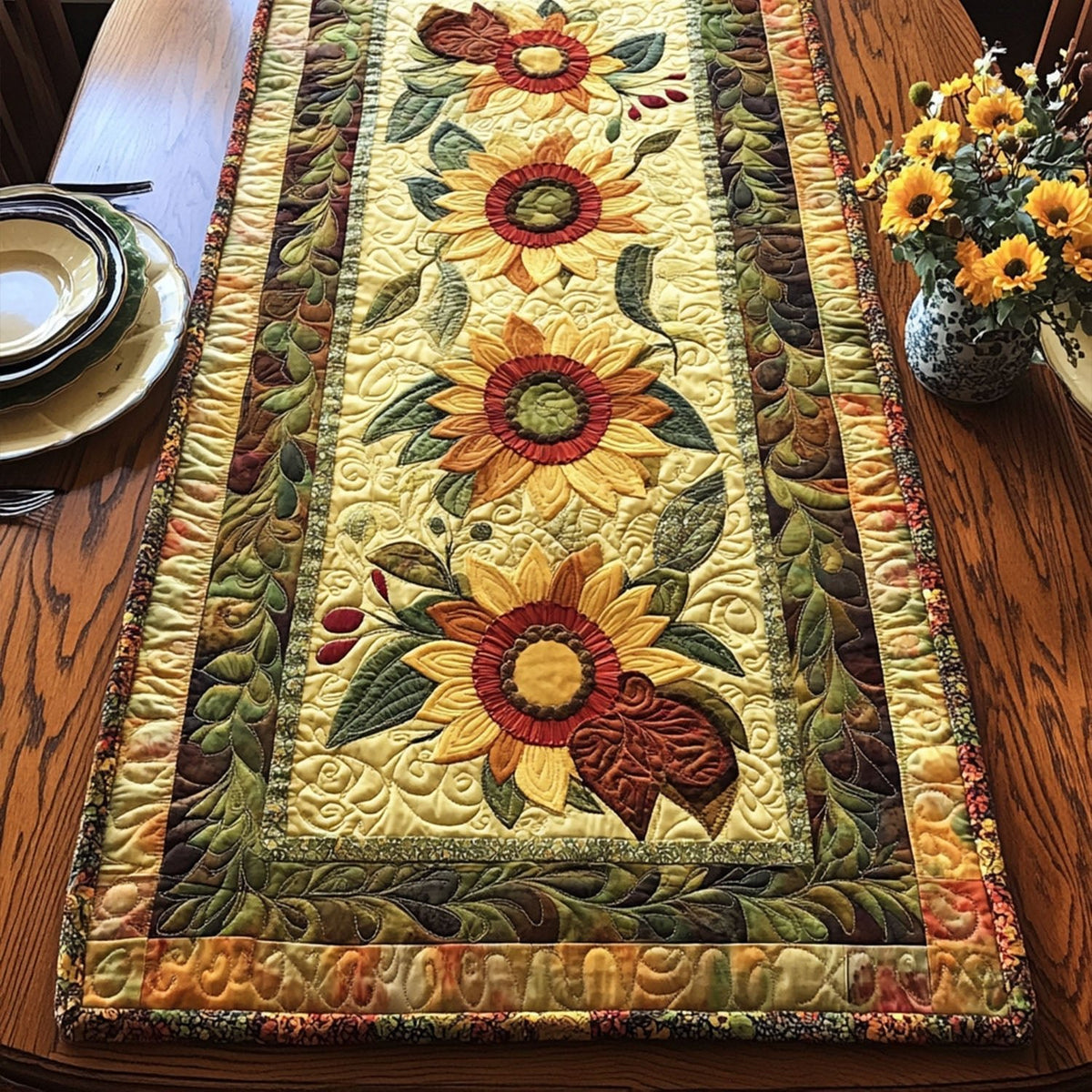 Radiant Sunflower Path Table Runner