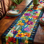 Radiant Cactus Desert Flora Table Runner
