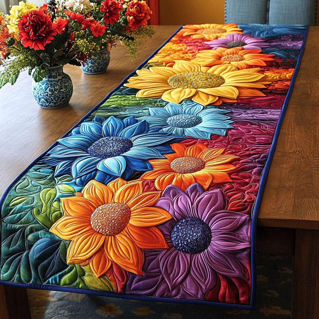 Rainbow Blooms Table Runner