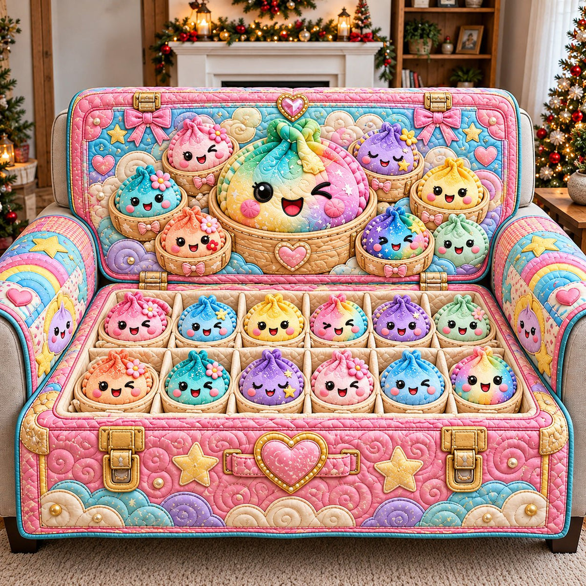 Rainbow Dumpling Box Sofa Cover