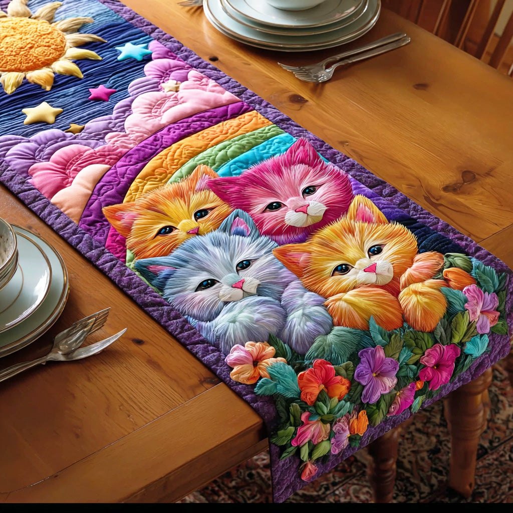 Rainbow Paws Parade Table Runner