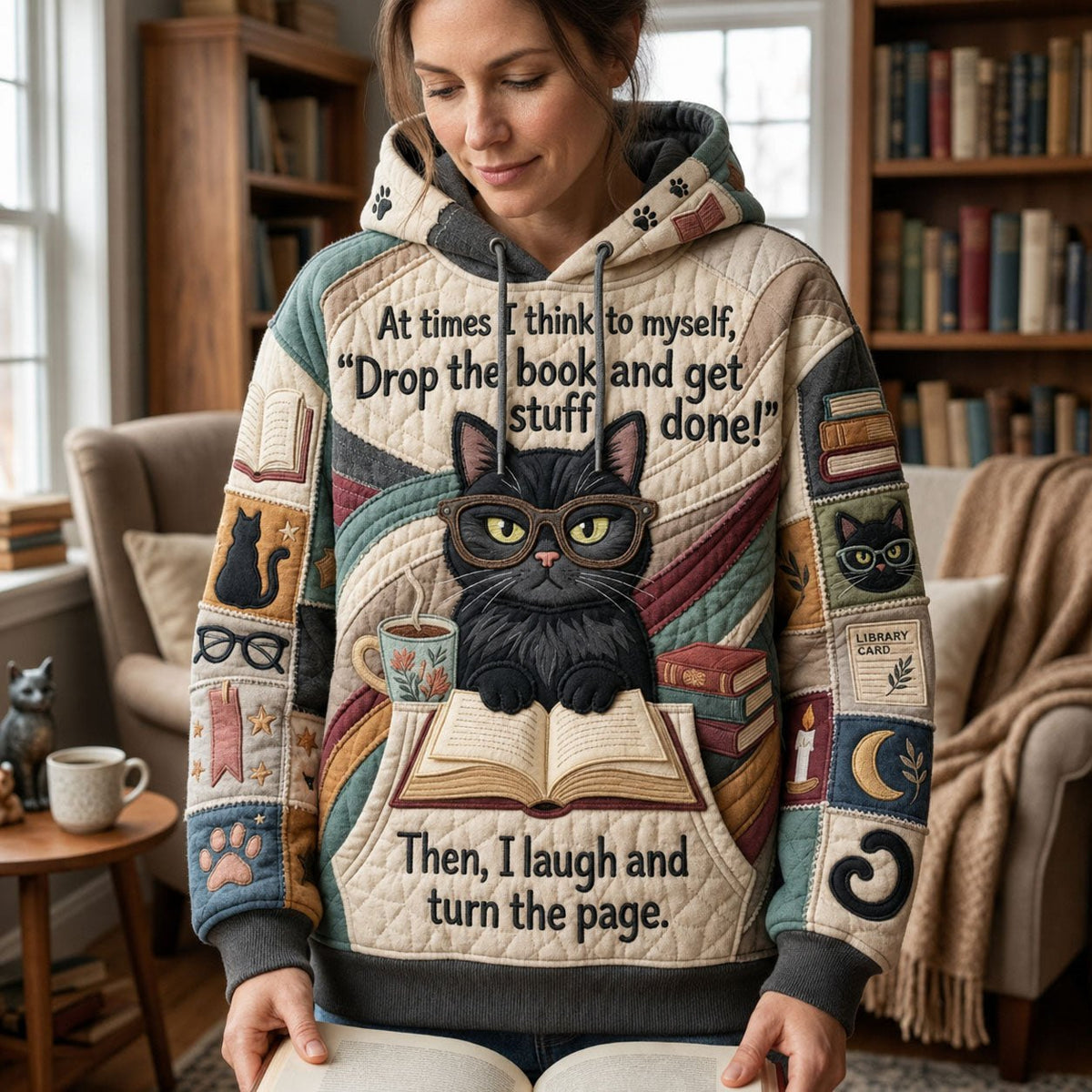 Then I Laugh And Turn The Page hoodie, all-over print
