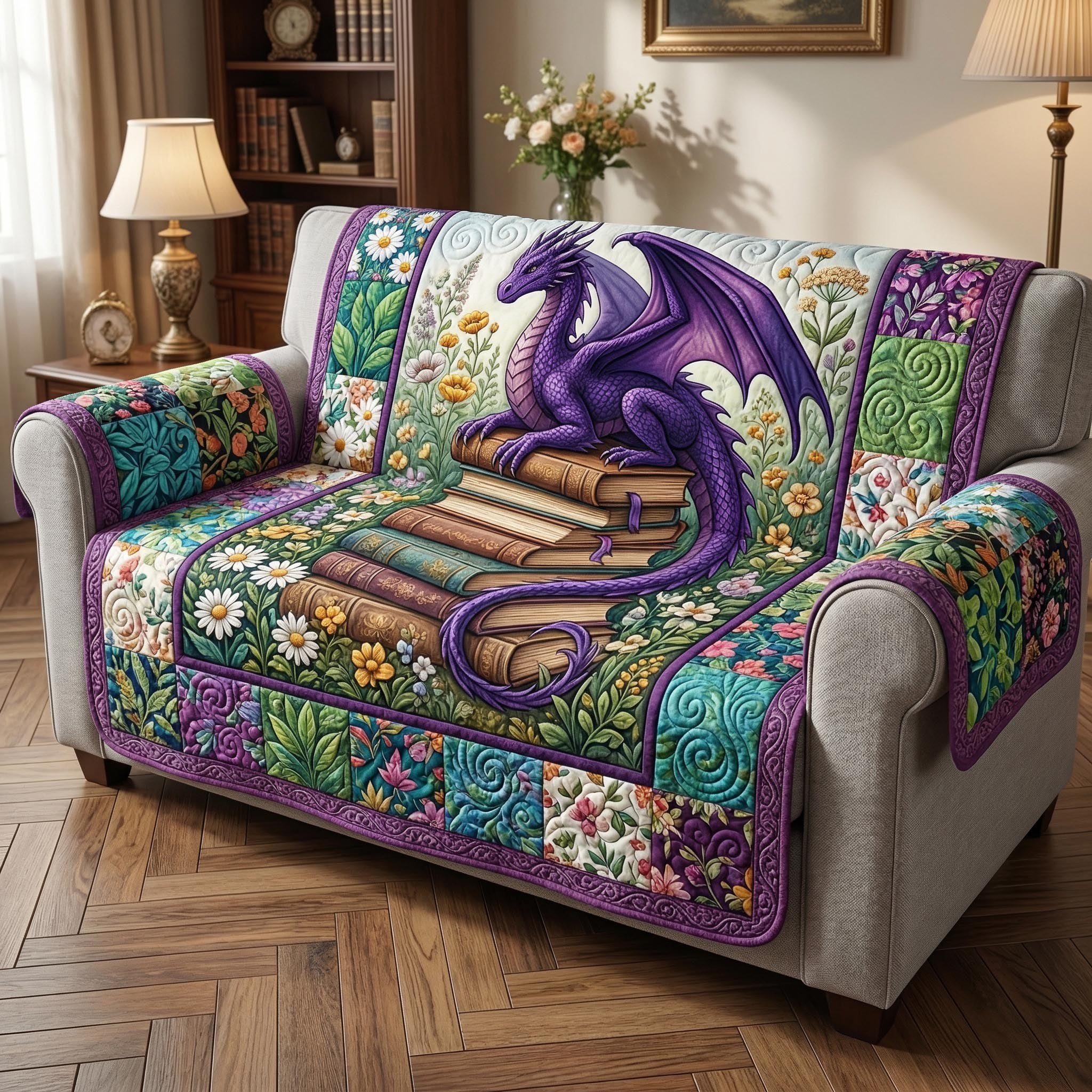 Reading Dragon Sofa Cover