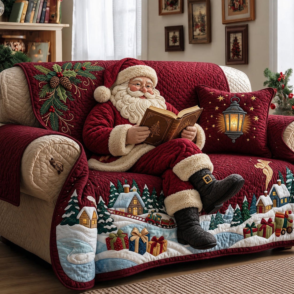 Reading Santa Sofa Cover