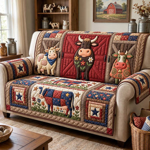 Red Barn Cow Sofa Cover - Made to Order
