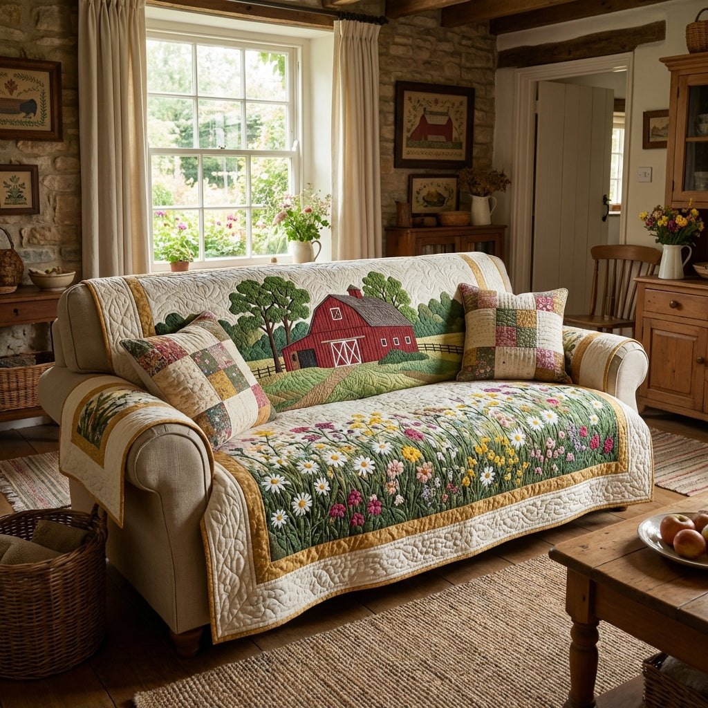 Red Barn Sofa Cover