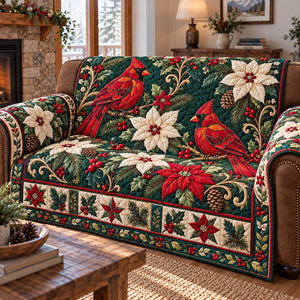 Red Cardinal Sofa Cover - Made to Order