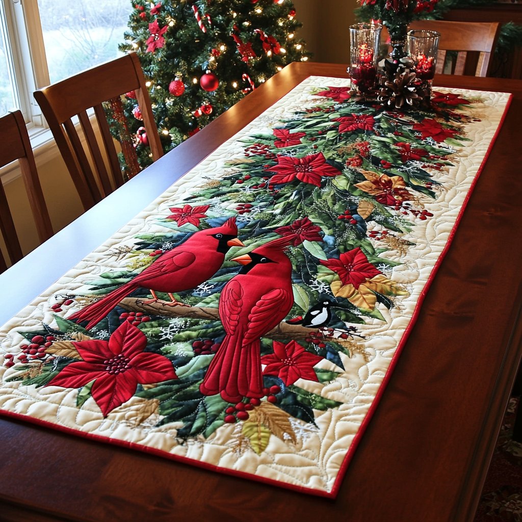 Red Feather Realm Table Runner