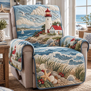 Red Lighthouse Shore Sofa Cover - Made to Order