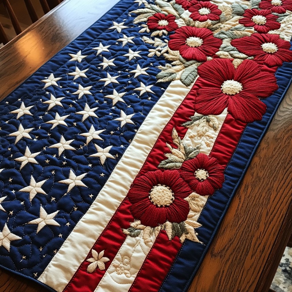 Red Poppies Table Runner