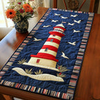 Red Striped Lighthouse Table Runner