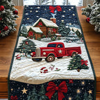 Red Truck Winter Journey Table Runner