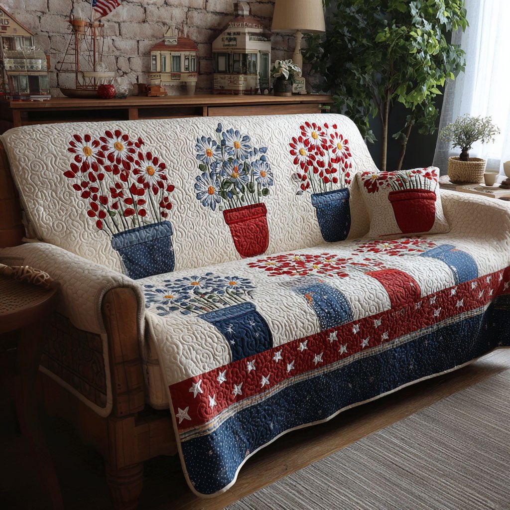 Red White Blue Charm Sofa Cover