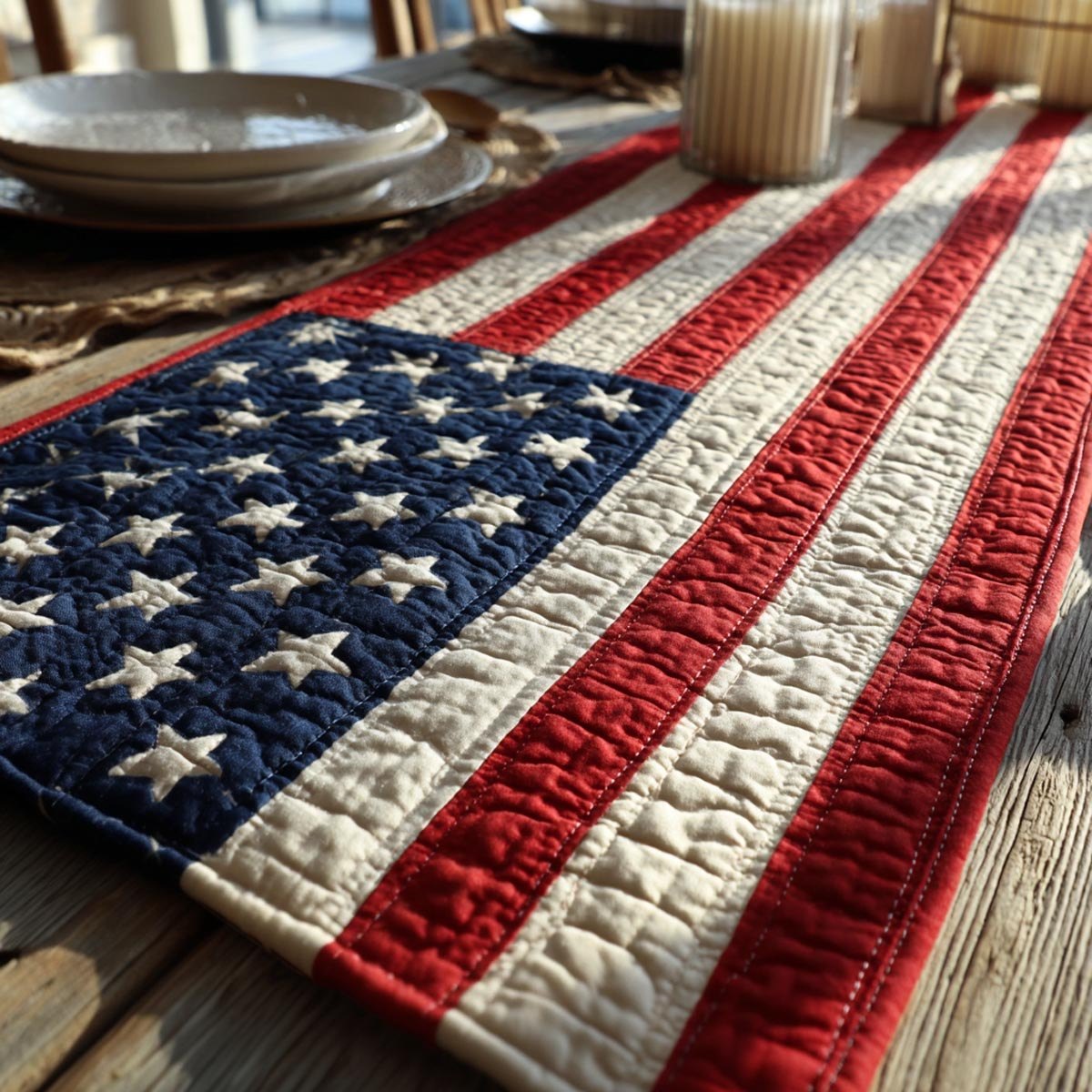 Red White Table Runner