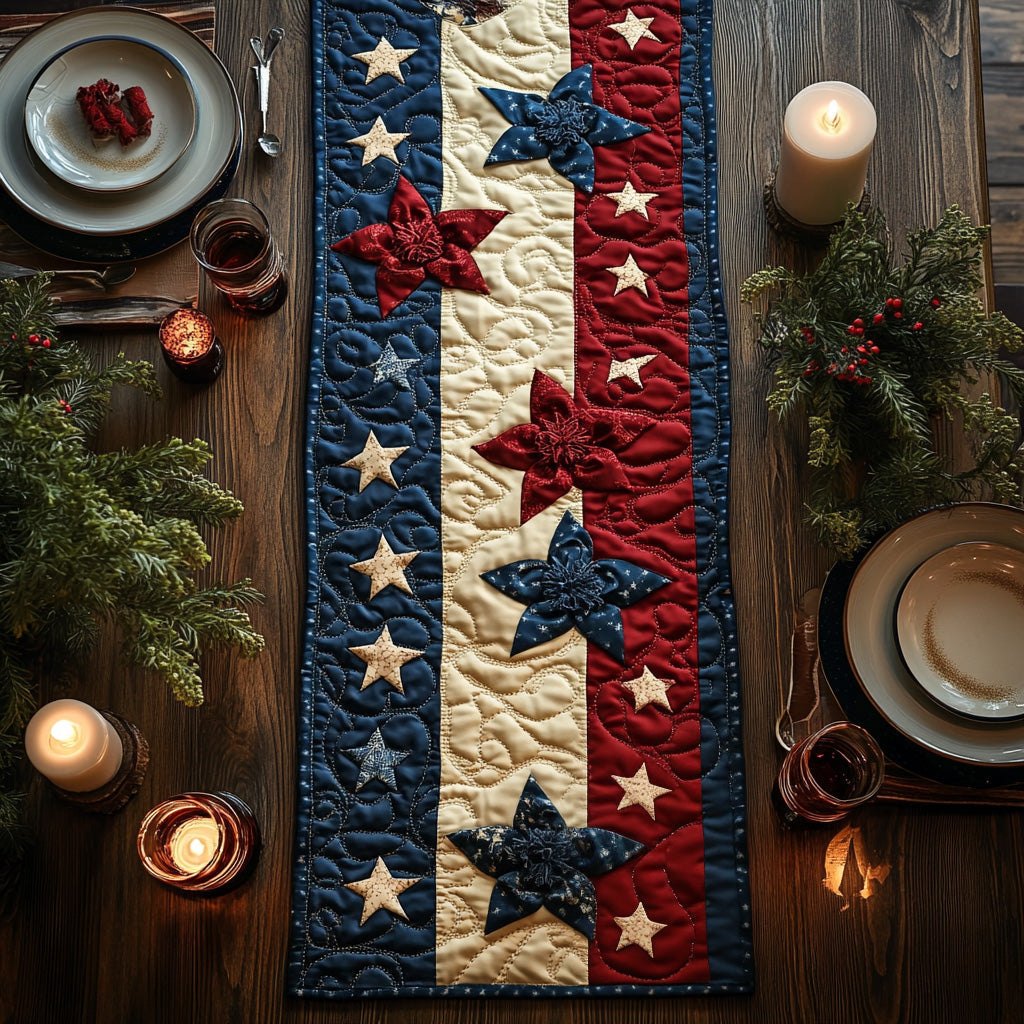 Red White Woven Table Runner