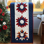 Red White and Bloom Table Runner