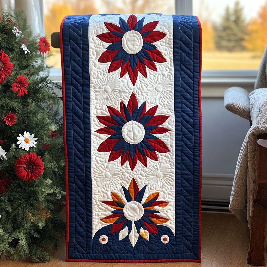 Red White and Bloom Table Runner