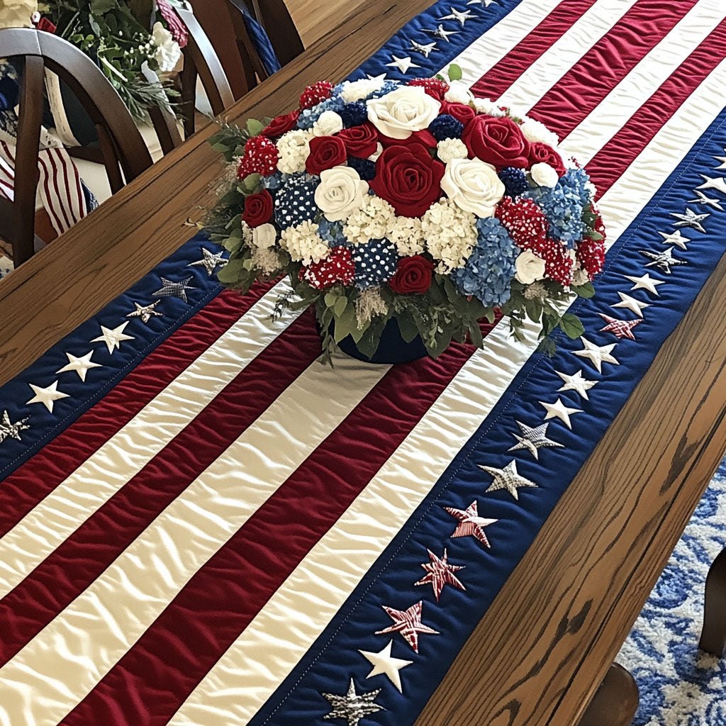 Red White and Blue Celebration Table Runner
