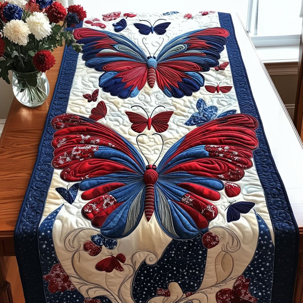 Red and White and Bloom Table Runner