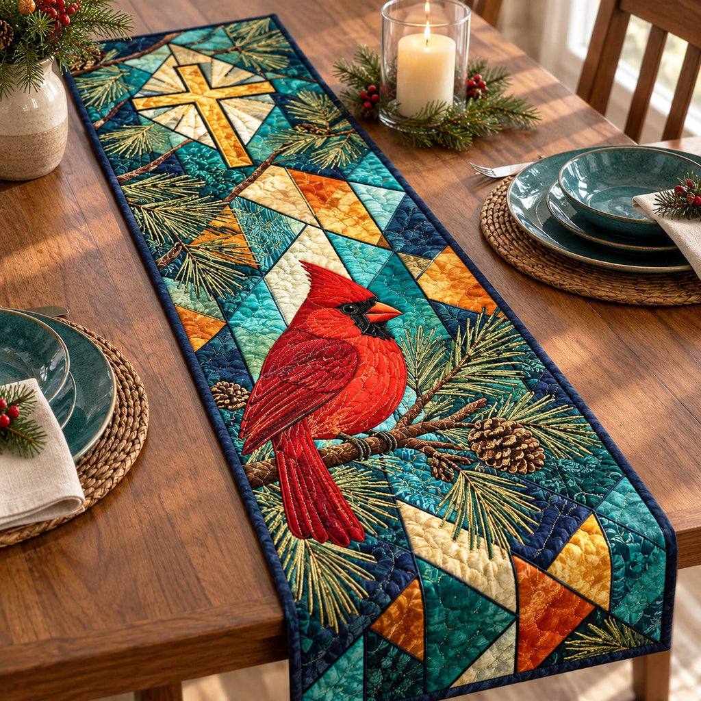 Redbird Christmas Table Runner