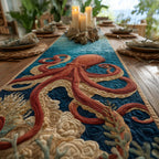 Octopus on Teal Water Table Runner