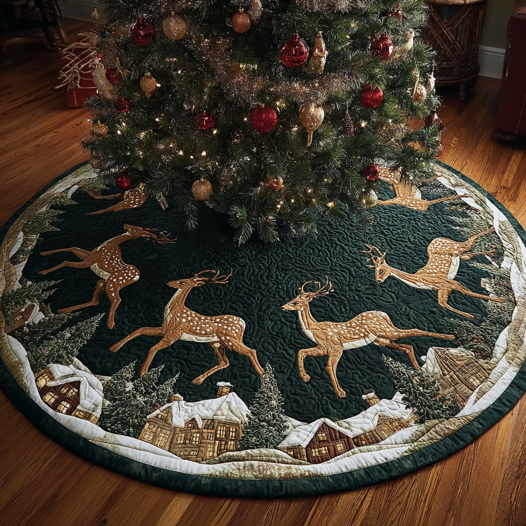 Reindeer Glow Christmas Tree Skirt