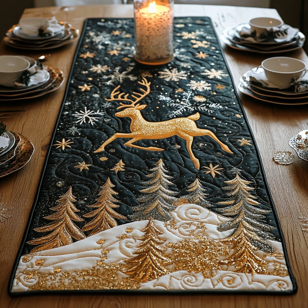 Reindeer Night Table Runner