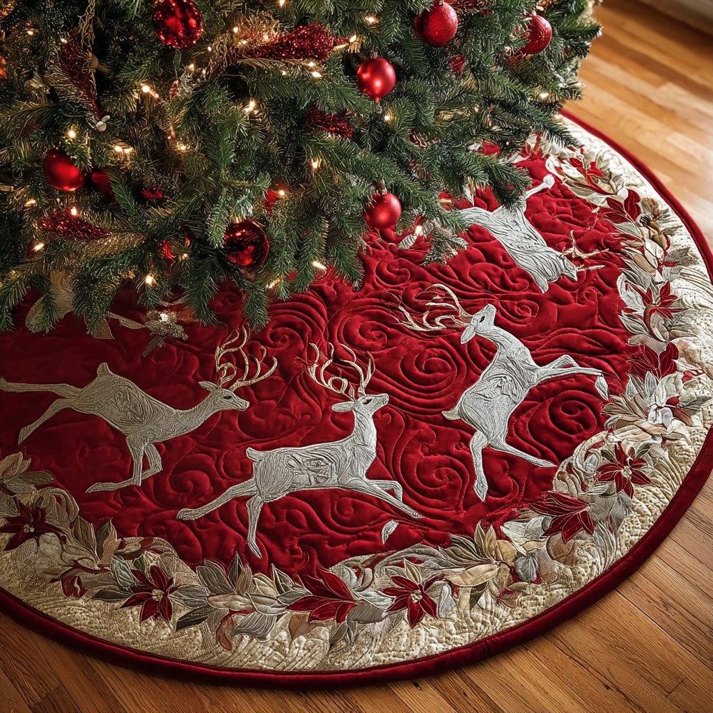 Reindeer Wish Christmas Tree Skirt