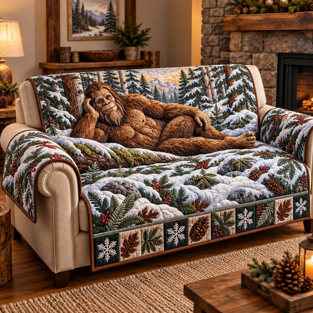 Resting Winter Bigfoot Sofa Cover