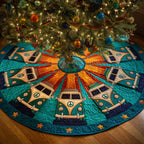 Retro Camper Starburst Christmas Tree Skirt