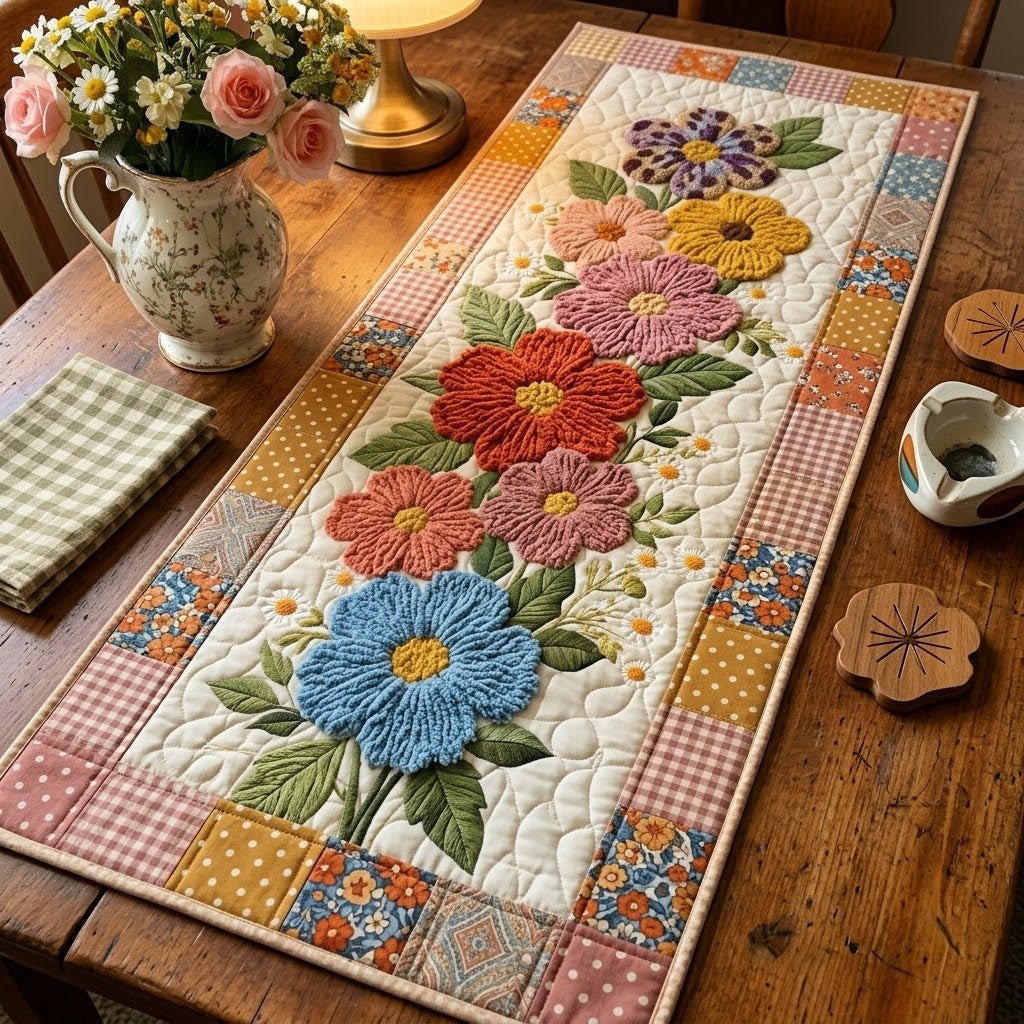 Retro Daisy Curtains Table Runner