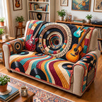 Retro Guitar Sofa Cover