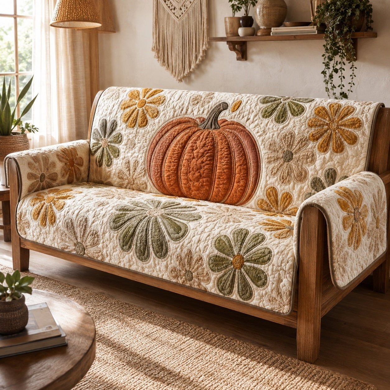 Retro Pumpkin Sofa Cover