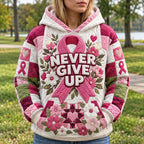 Ribbon Strength hoodie, all-over print