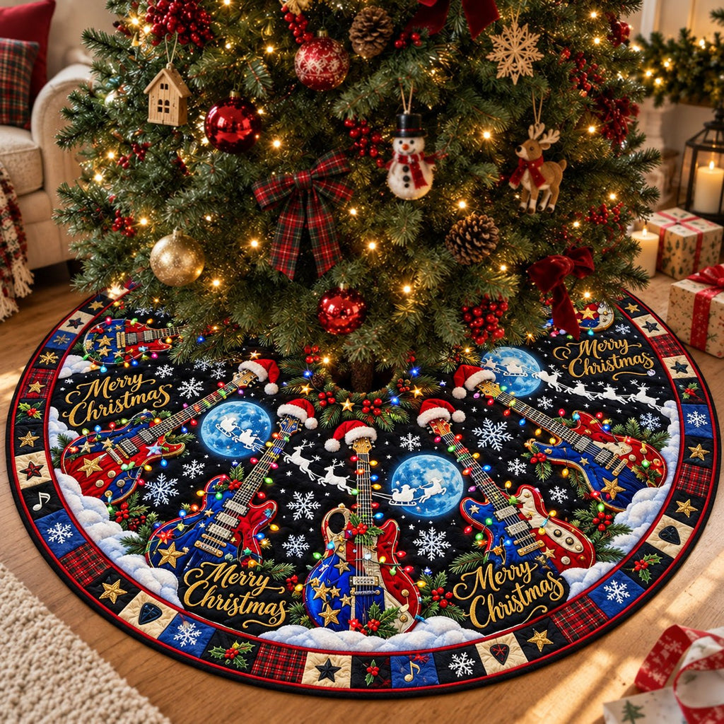 Rockin Christmas Night Christmas Tree Skirt