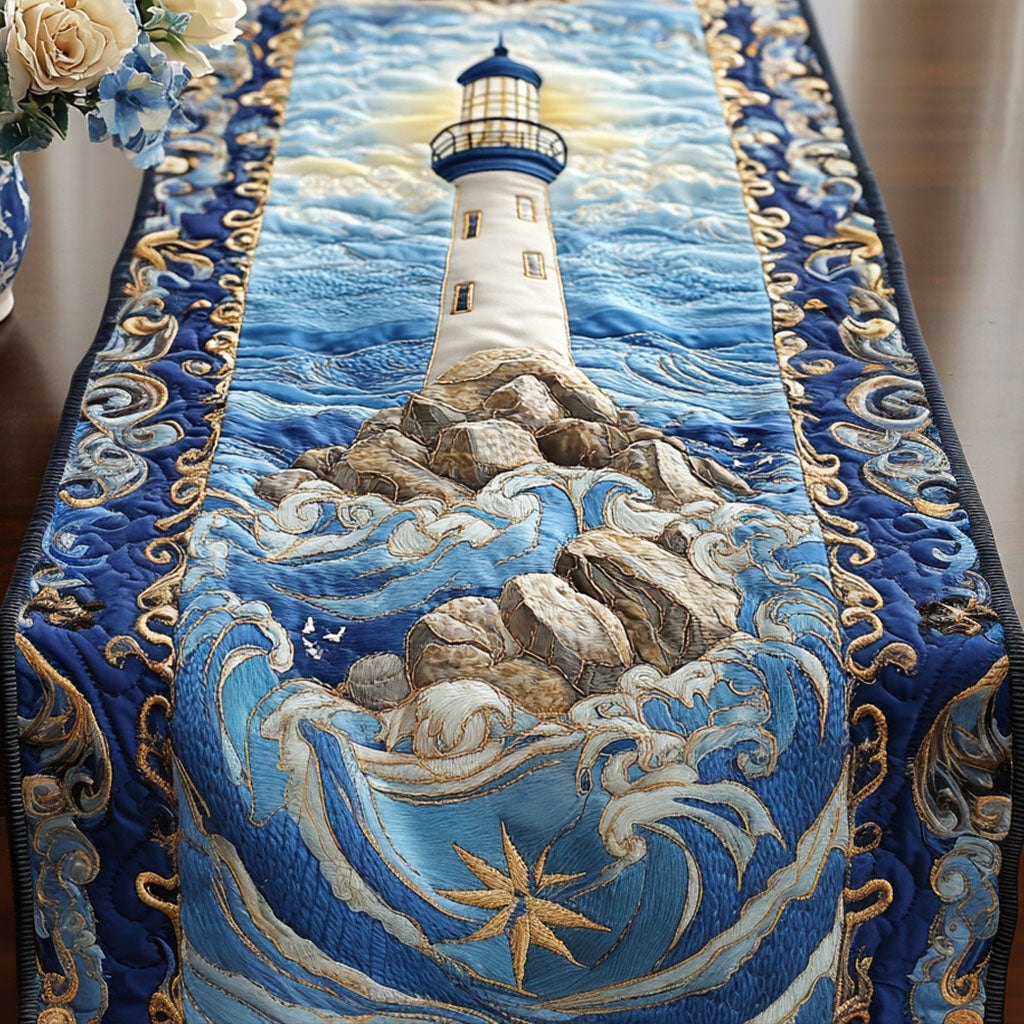 Rocky Shore Lighthouse Table Runner