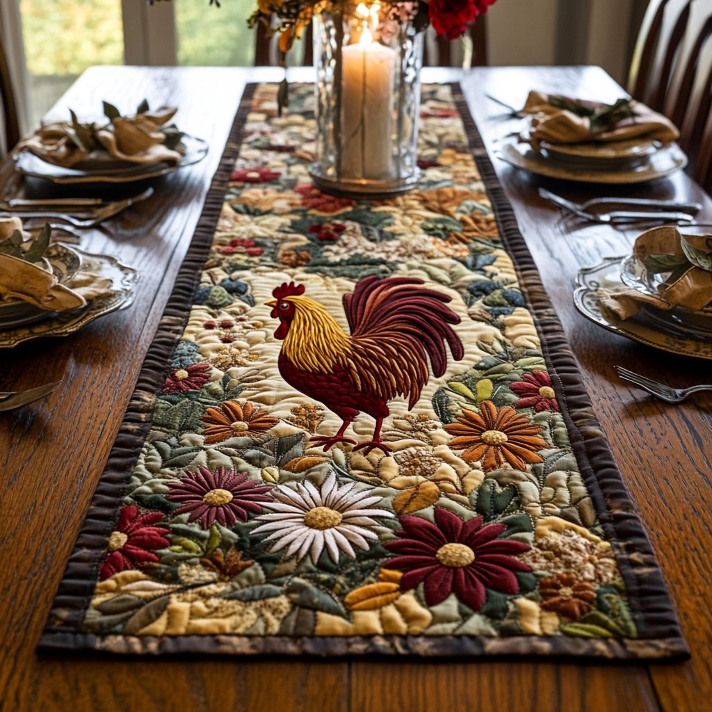 Rooster Bloom Table Runner