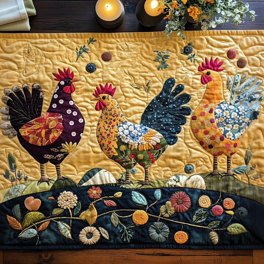 Rooster Charm Table Runner