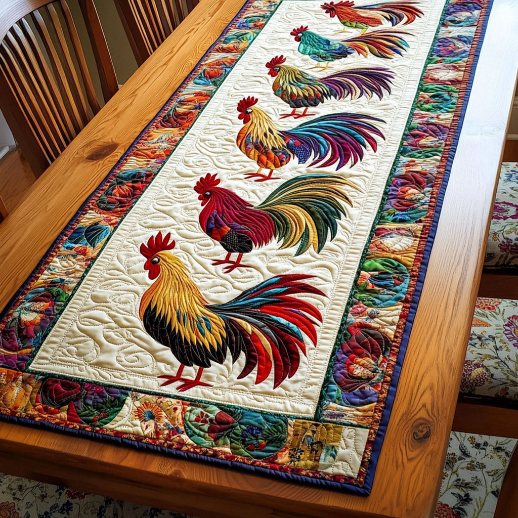 Rooster Sunrise Serenity Table Runner