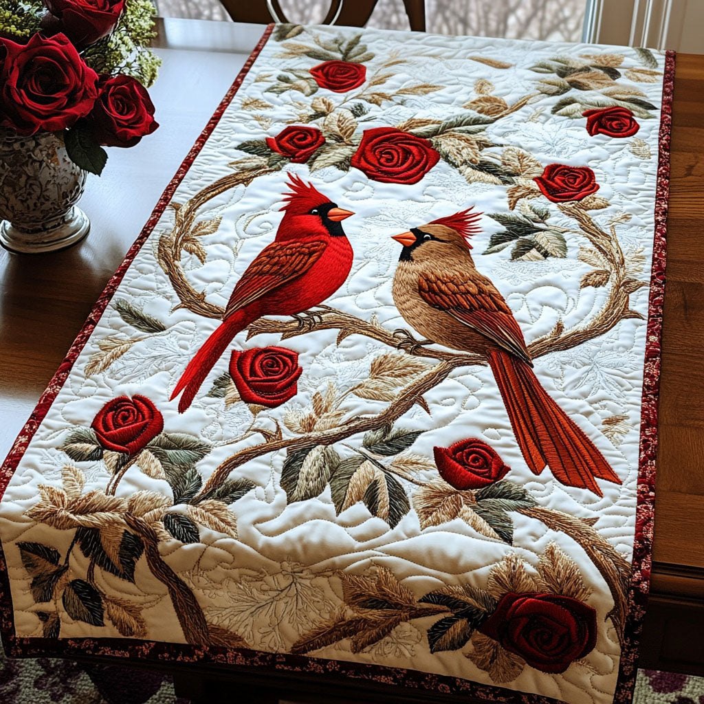 Rose Cardinals Table Runner