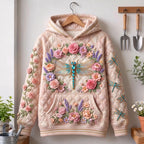 Rose Dragonfly hoodie, all-over print