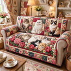 Rose Garden Cats Sofa Cover