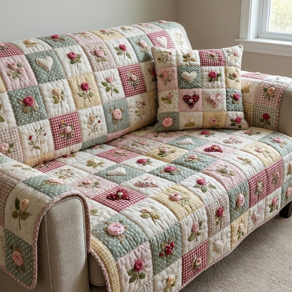 Rose Whispers Sofa Cover